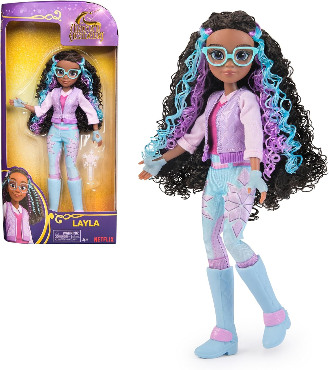 Unicorn Academy Deluxe Ballo in maschera Sophia - bambola da 24 cm della famosa serie Netflix con 2 abiti, travestimento classico e gioco di ruolo, età 4+ Naty Shop Dolls Layla Doll Dress Up