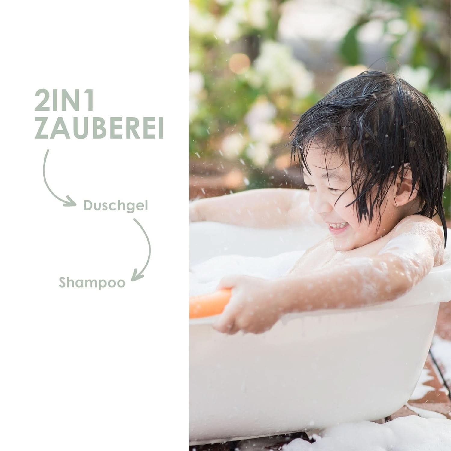 Jean & Len 2 in1, Gel doccia e shampoo per bambini sensibili, 200 ml Doccia e bagno Naty Shop