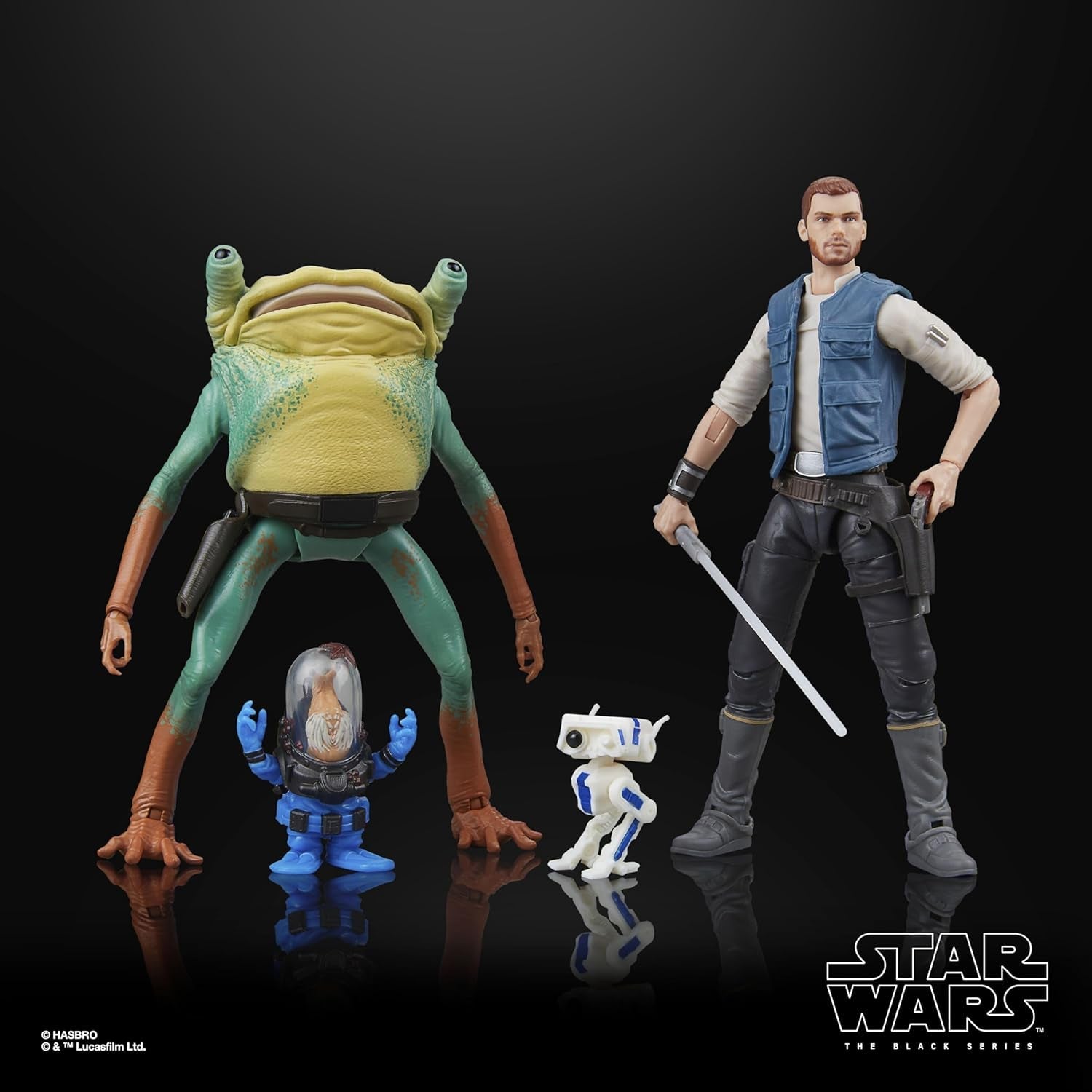 Star Wars Black Series Cal Kestis, Turgle & Skoova Stev, Star Wars Jedi: Survivor Action Figure da collezione (scala 15 cm) Action Figures Naty Shop