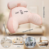 Cuscino da lettura, Cuscino da letto, Cuscino per la schiena extra large per adulti 70x50 cm per la lettura con rotolo per il collo staccabile e braccio di supporto, Comodo cuscino da lettura per letto e divano (Rosa, Extra Large)