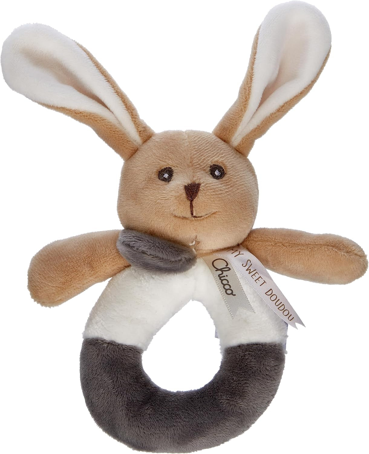 Chicco My Sweet Doudou Camaleonte Giocattolo Realizzato in Tessuti di Alta Qualità Anello in Plastica Morbida Giocattolo Lenitivo per la Dentizione Giocattolo per Bebè 3-18 Mesi Naty Shop Beige