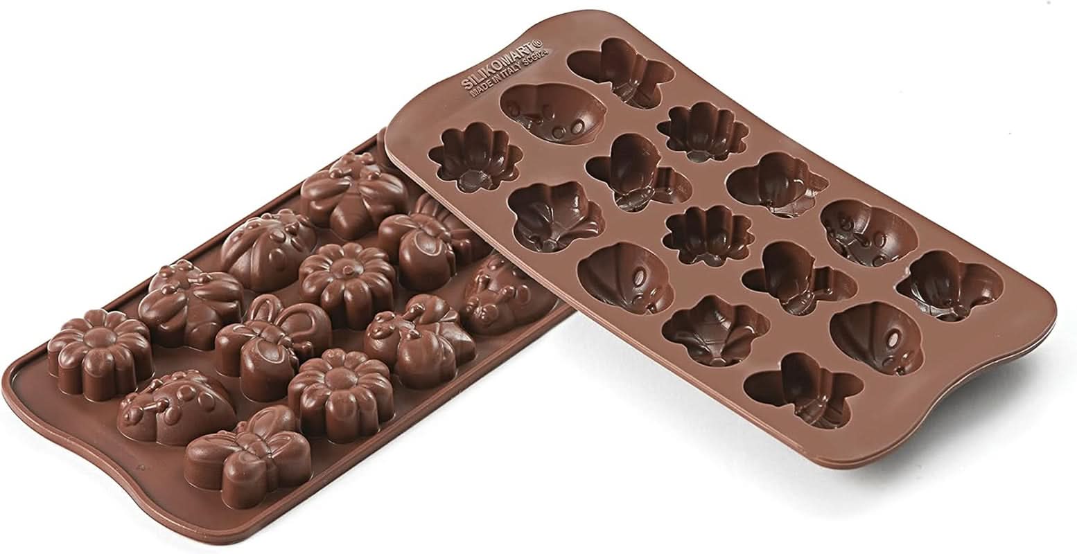 Silikomart 199199, stampo per cioccolato, modello Primavera, 15 praline, Marrone Cucina Naty Shop