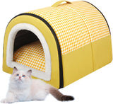 Katzenhöhle | Katzenhaus für Draußen Winterfest | Katzenhöhle Outdoor per Katzen | Katzenbett Höhle Katzenhaus Mit Abnehmbarem Waschbarem Matte | Wasserdichtes Wetterfestes Katzenbett Innen Draußen