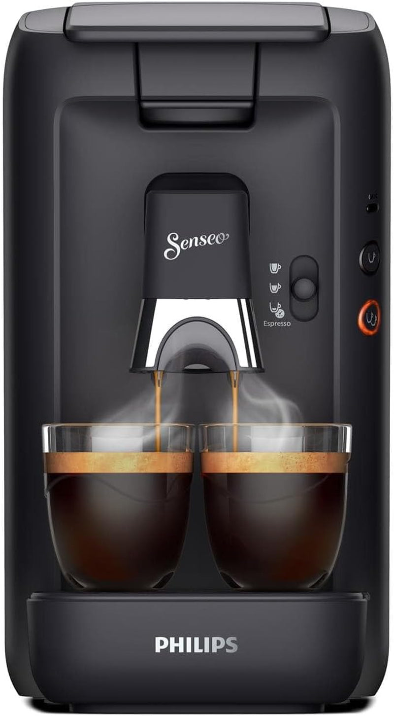 Macchina per caffè espresso a capsule PHILIPS Senseo Maestro - Tecnologia Intense Plus, Espresso di alta qualità, Design ecologico, Serbatoio dell'acqua da 1,2 L, Funzione Memo, Indicatore di decalcificazione (CSA260/60)