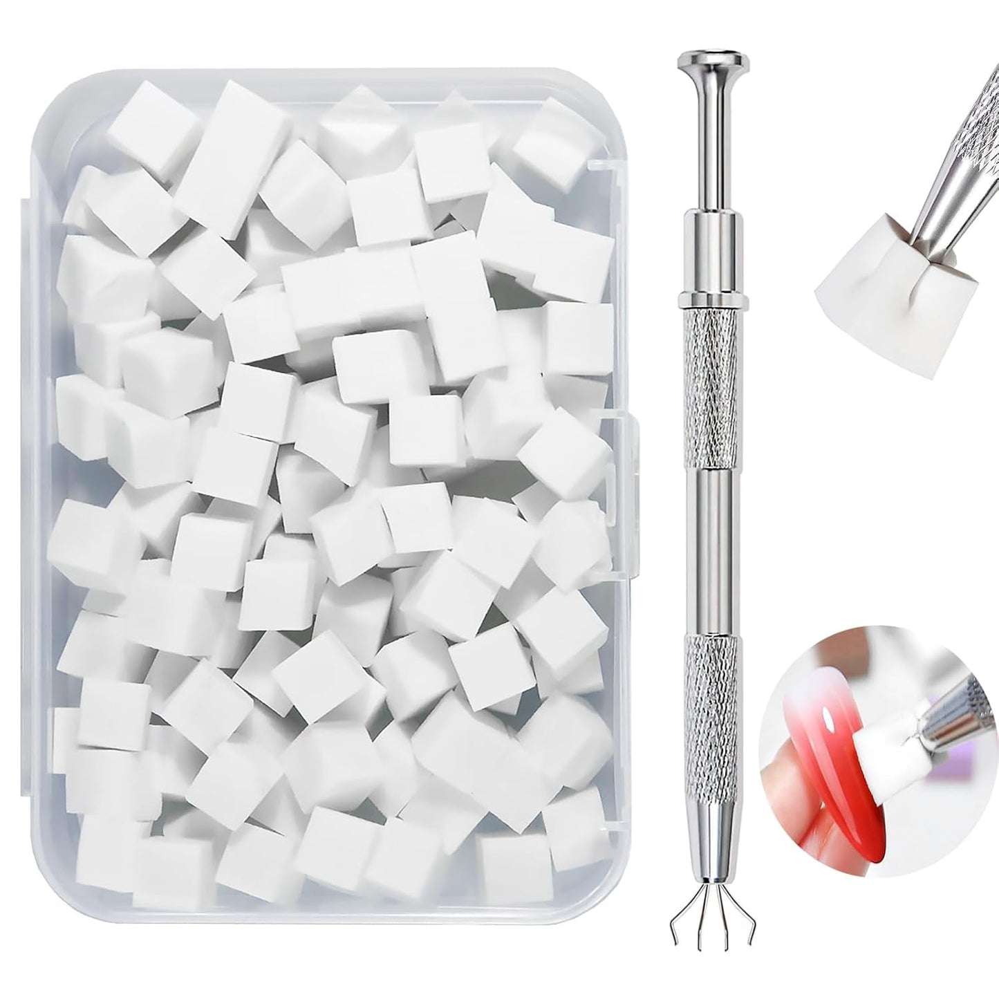 Pezzi di pittura per nail art, 100 pezzi di nail art con metallo, accessori per unghie in spugna, perni per unghie, accessori per manicure per unghie, con una varietà di motivi per nail art sfumati Zu Ersetlen