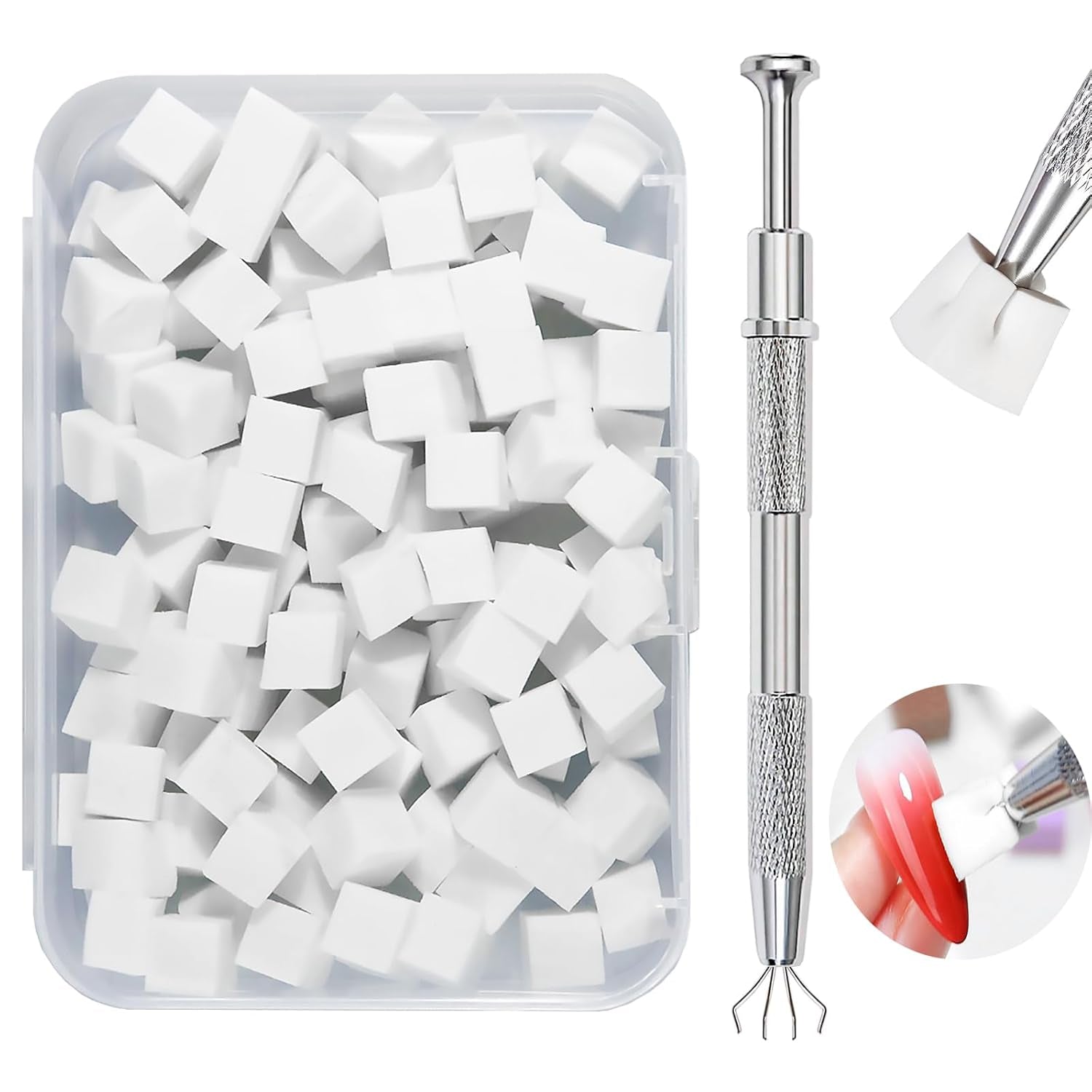Pezzi di pittura per nail art, 100 pezzi di nail art con metallo, accessori per unghie in spugna, perni per unghie, accessori per manicure per unghie, con una varietà di motivi per nail art sfumati Zu Ersetlen