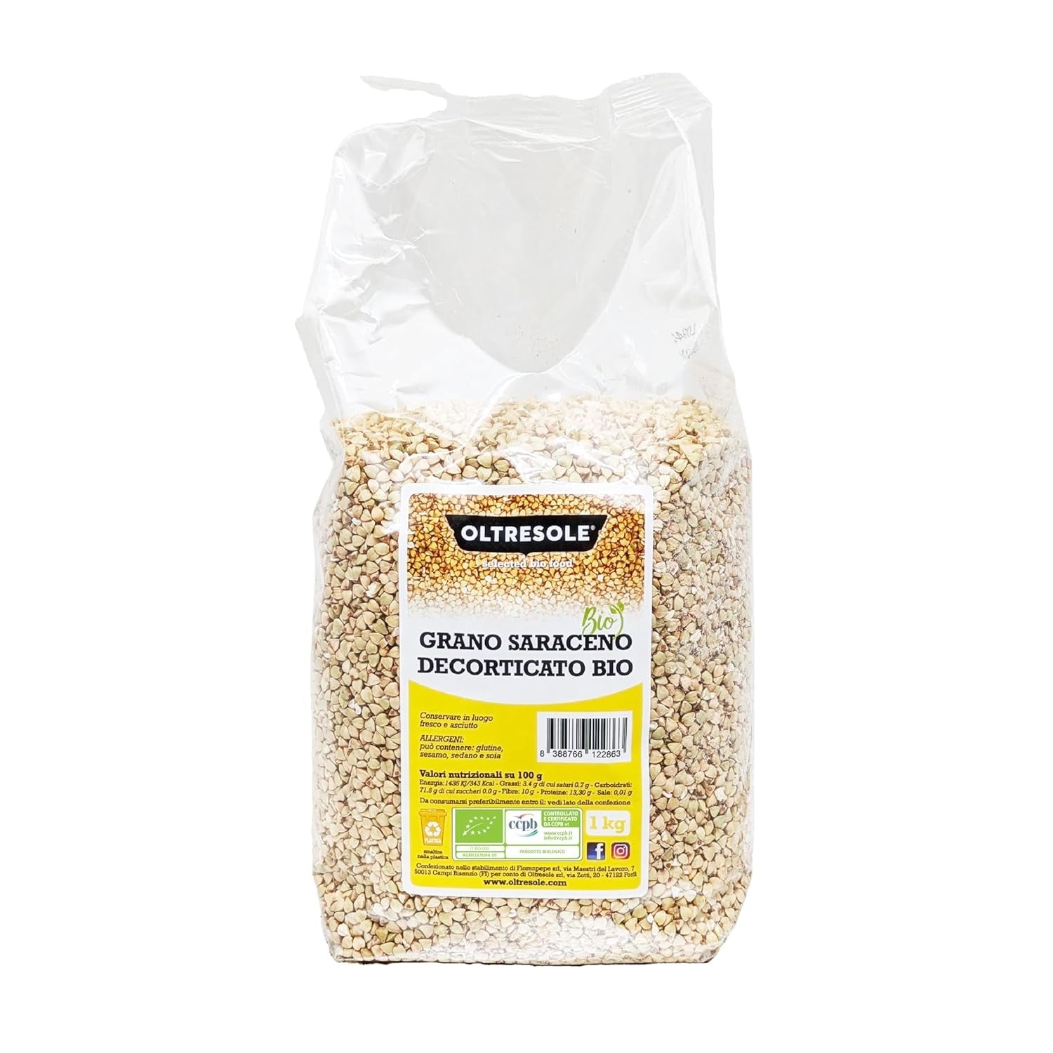 - Organic Buchweizen geschält 5 Kg - Getreide, nicht wärmebehandelt, aus biologischem Anbau, Pacchetto Convenience