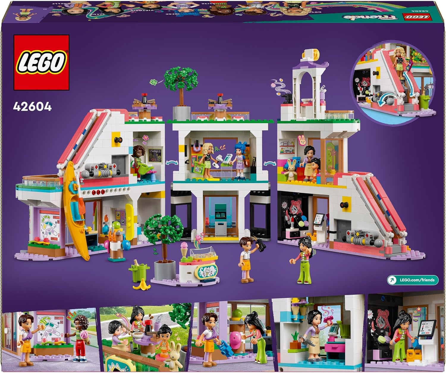 LEGO Store Friends Heartlake City Casa delle bambole giocattolo per ragazze e ragazzi Set di figure che promuove lo sviluppo socio-emotivo Regalo per 8 anni 42604 Set da costruzione Besuche den LEGO-Store