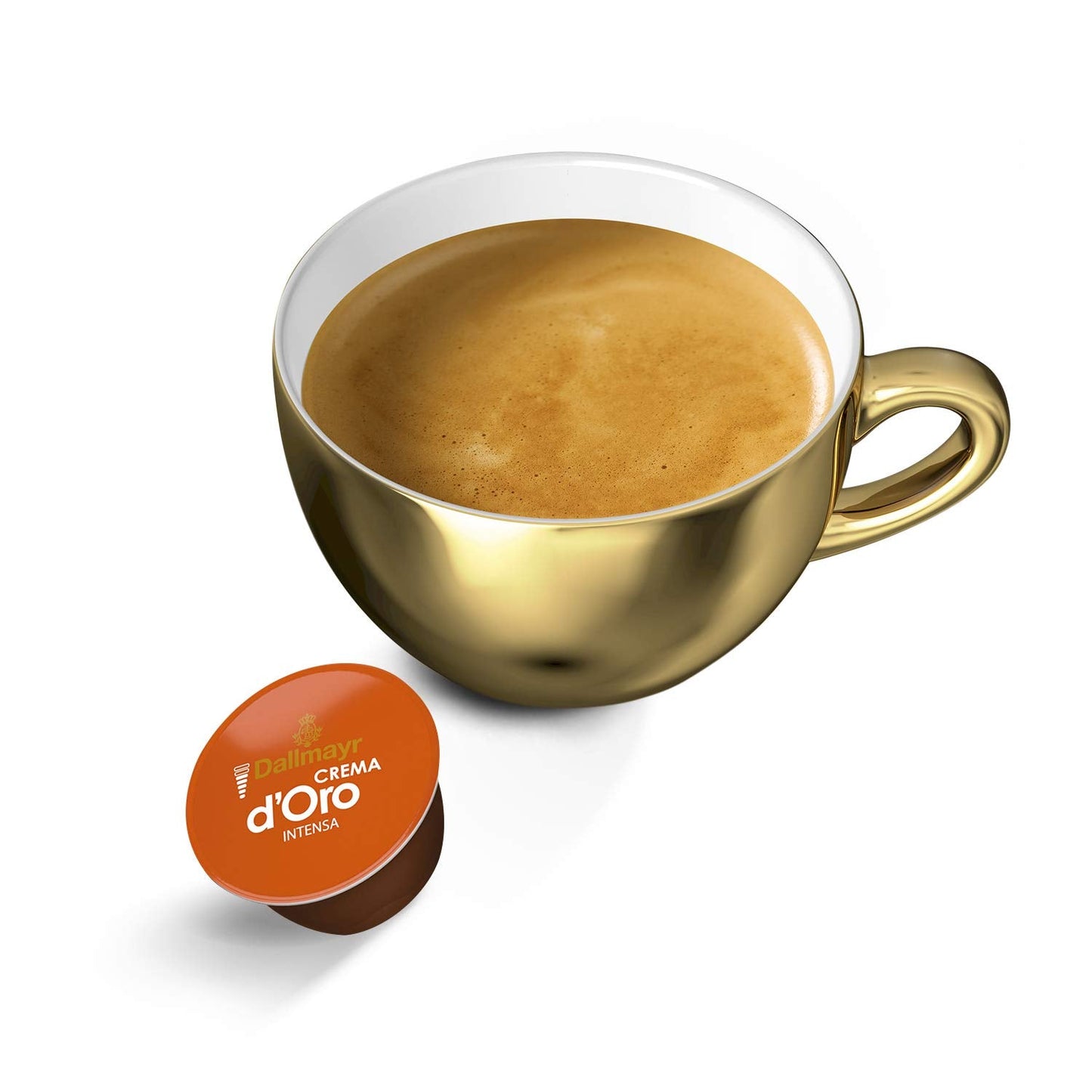 Dallmayr Crema d'Oro, XXL-Vorratsbox & Dallmayr Crema d'Oro intensa (48 Kaffeekapseln, Intensität 9 von 12, 100% Arabica-Bohnen), Confezione da 3 (3x16 Kapseln)