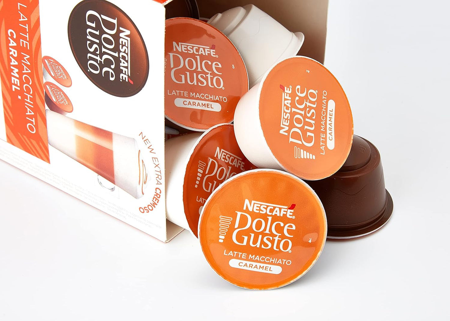 Flat White, 48 Kaffeekapseln, Arabica e Robusta Bohnen & Latte Macchiato Caramel, 48 Kaffeekapseln