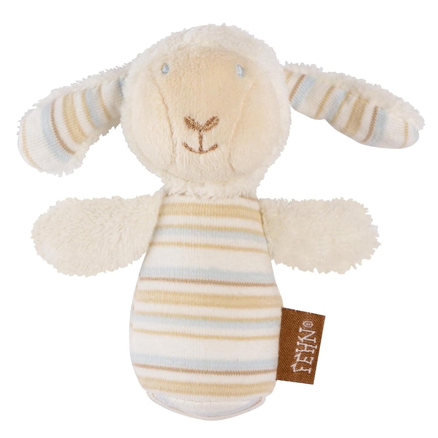 Mini lontra a sonagli Fehn - mini giocattolo da afferrare per scuotere, palpare e giocare con un animale in tessuto morbido e coccoloso - un compagno fedele per neonati e bambini a partire da 0 mesi Baby Toys Naty Shop Pecore
