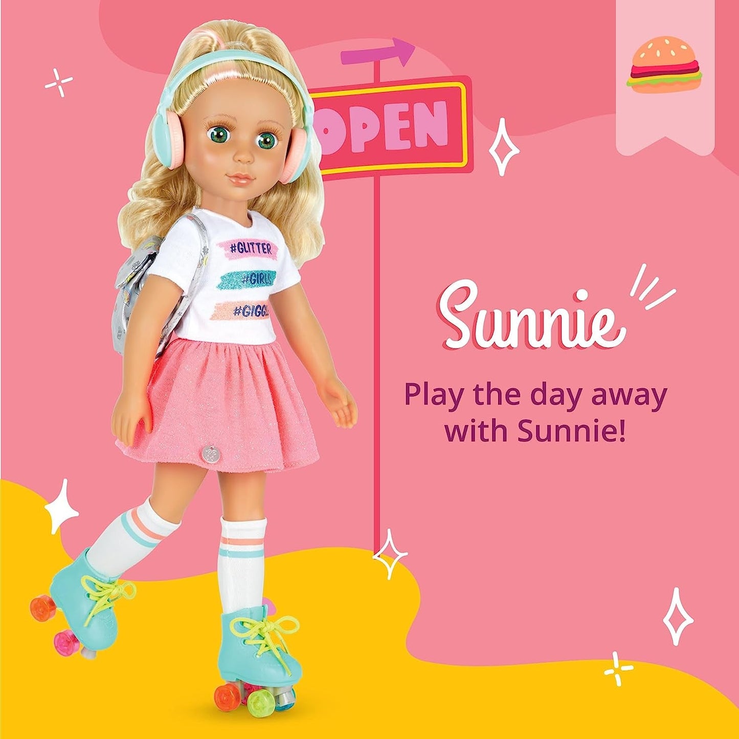 Glitter Girls - Sunnie Dolls - Bambola Articolata Sunnie 36 cm - Capelli Biondi e Occhi Verdi - Giocattolo da 3 Anni in su