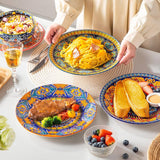 Set piatti piani per 6 persone, set piatti vancasso KRVI per 6 persone, set piatti Ø 27 cm, lavabili in lavastoviglie e adatti al microonde, piatti pasta, piatti colazione, piatti torta