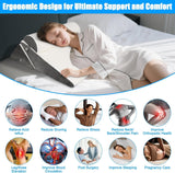 Cuscino a cuneo regolabile per letto, Cuscino da lettura per letto e divano, Cuscino per reflusso in schiuma, Cuscino per la schiena, Apnea notturna, Lettura, Elevazione del sonno, Cuscino per le gambe, Mal di schiena, Russamento