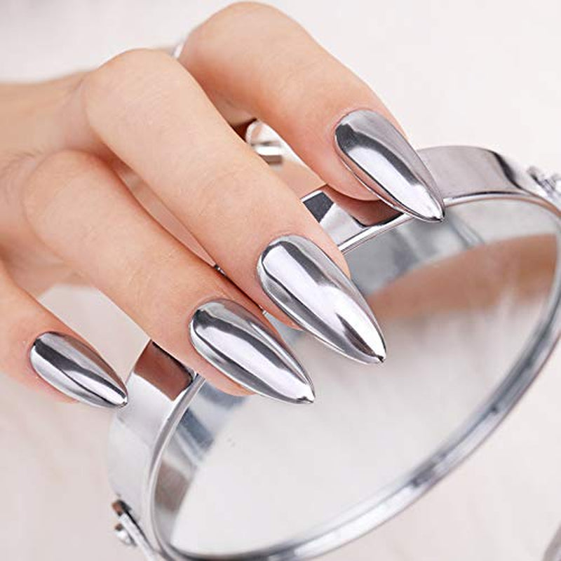Polvere per unghie cromata Aurora Ice Shimmer Polvere di pigmenti cromati 4 pezzi Polvere cromata Nägel Nail Art Nageldesign