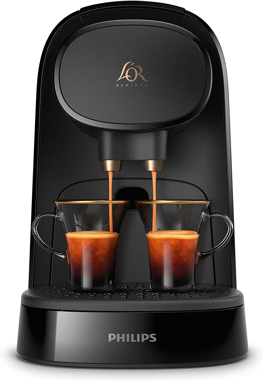 Macchina per caffè espresso a capsule PHILIPS LM8012/60 - Due dosi, Doppio piacere, 1 o 2 tazze, Ristretto, Espresso, Lungo o Grand Café Long, Doppia capsula, Qualità espresso genuino, Piano Black