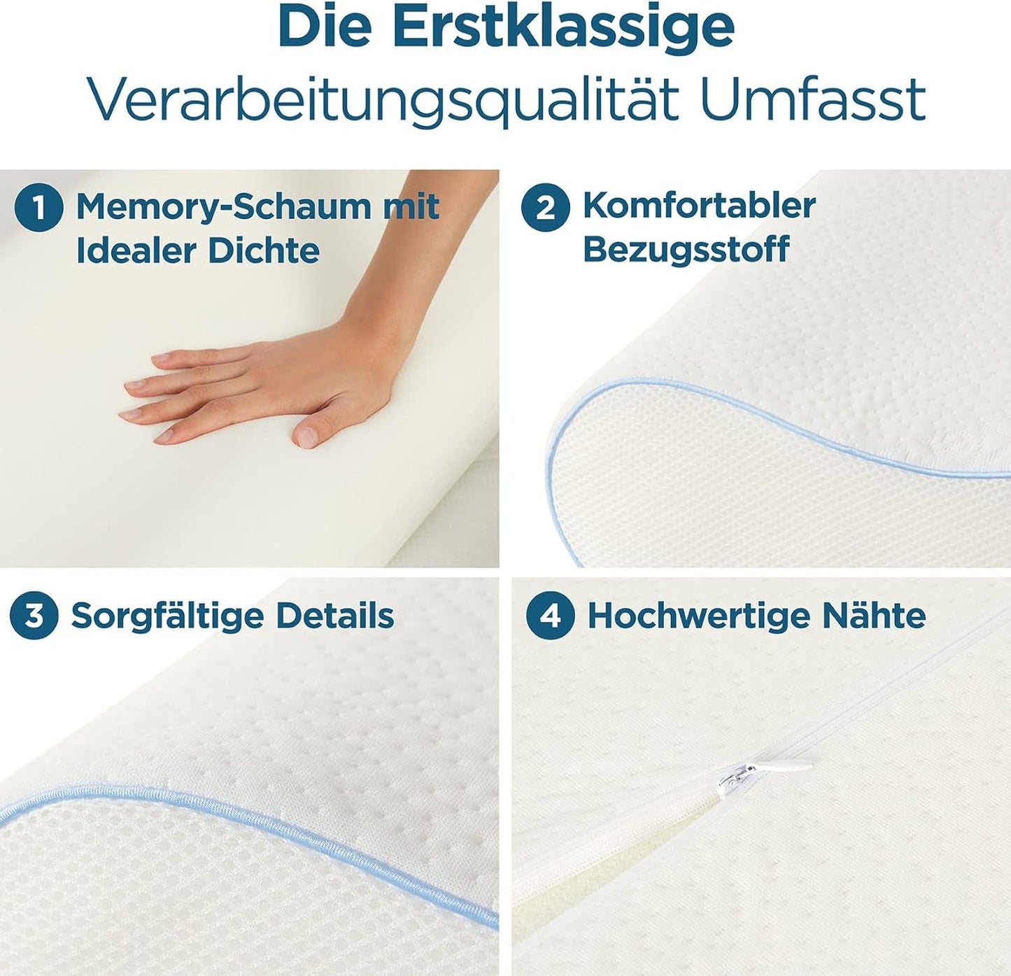 Cuscino ortopedico ORTHOVERSE - cuscino per il collo, cuscino per dormire, cuscino, cuscino in memory foam, cuscino, cuscino per il dolore al collo - regolabile in altezza, fodera in aloe vera, aiuto medico Naty Shop Cuscini ortopedici cervicali