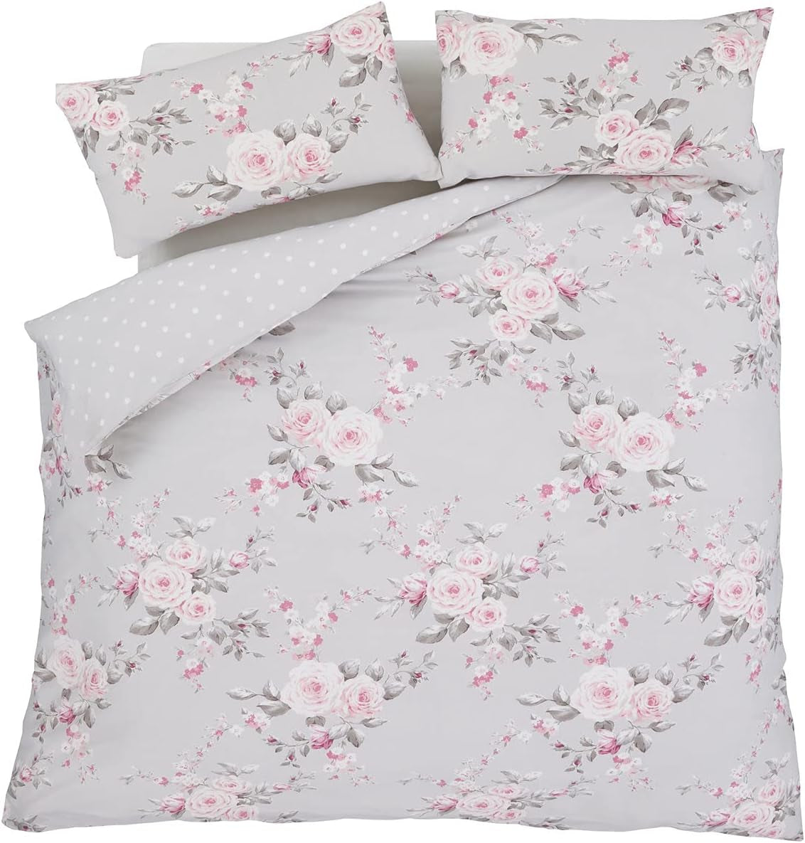 Catherine Lansfield Copriletto Canterbury, facile manutenzione, Blush, copriletto - 220X230Cm Letti e coperte Catherine Lansfield Grigio