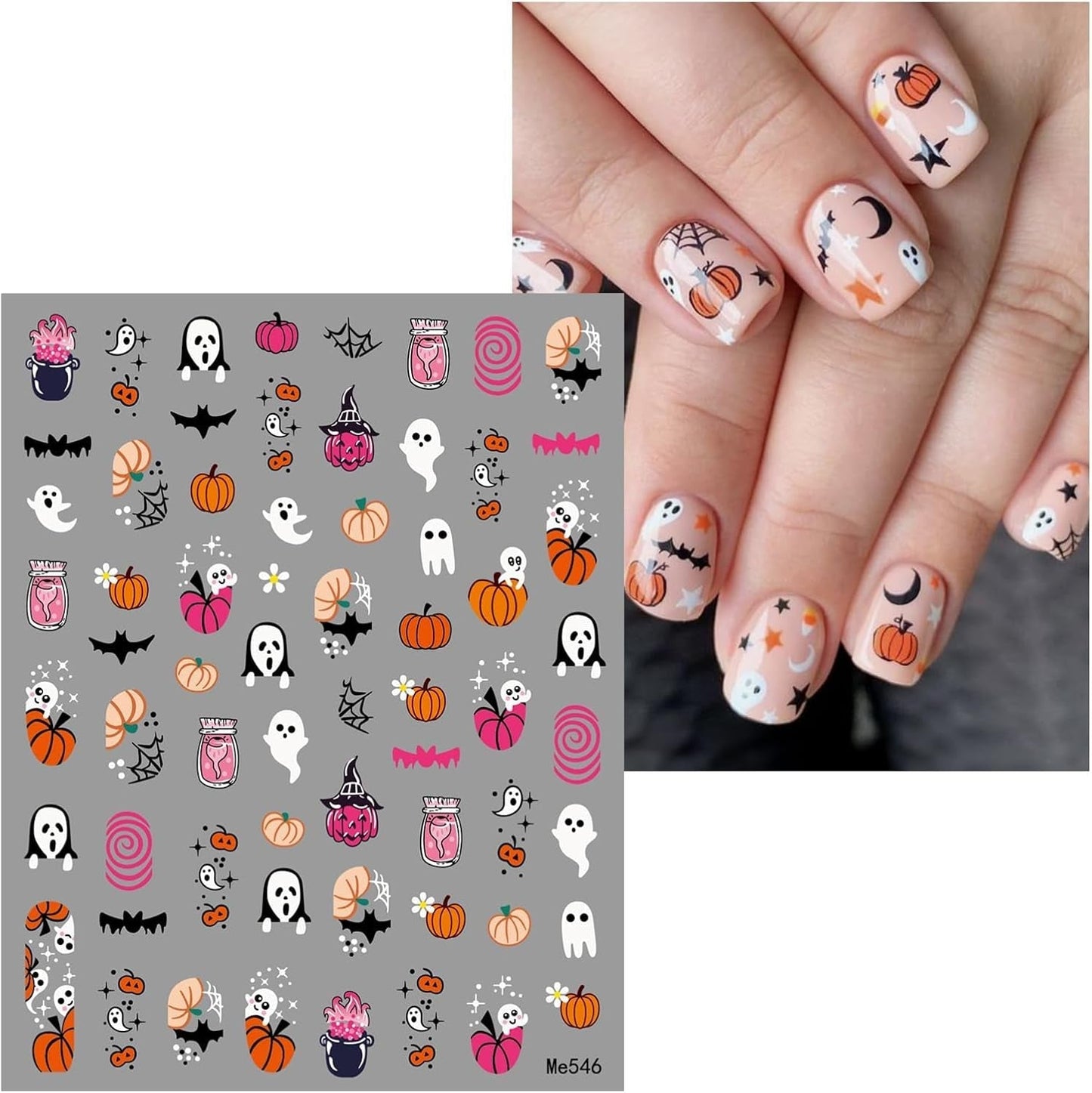 JMEOWIO Adesivo per unghie Halloween 9 Blatt Nail Art Sticker Adesivo per unghie Decorazione per decorazioni Decorazioni per unghie