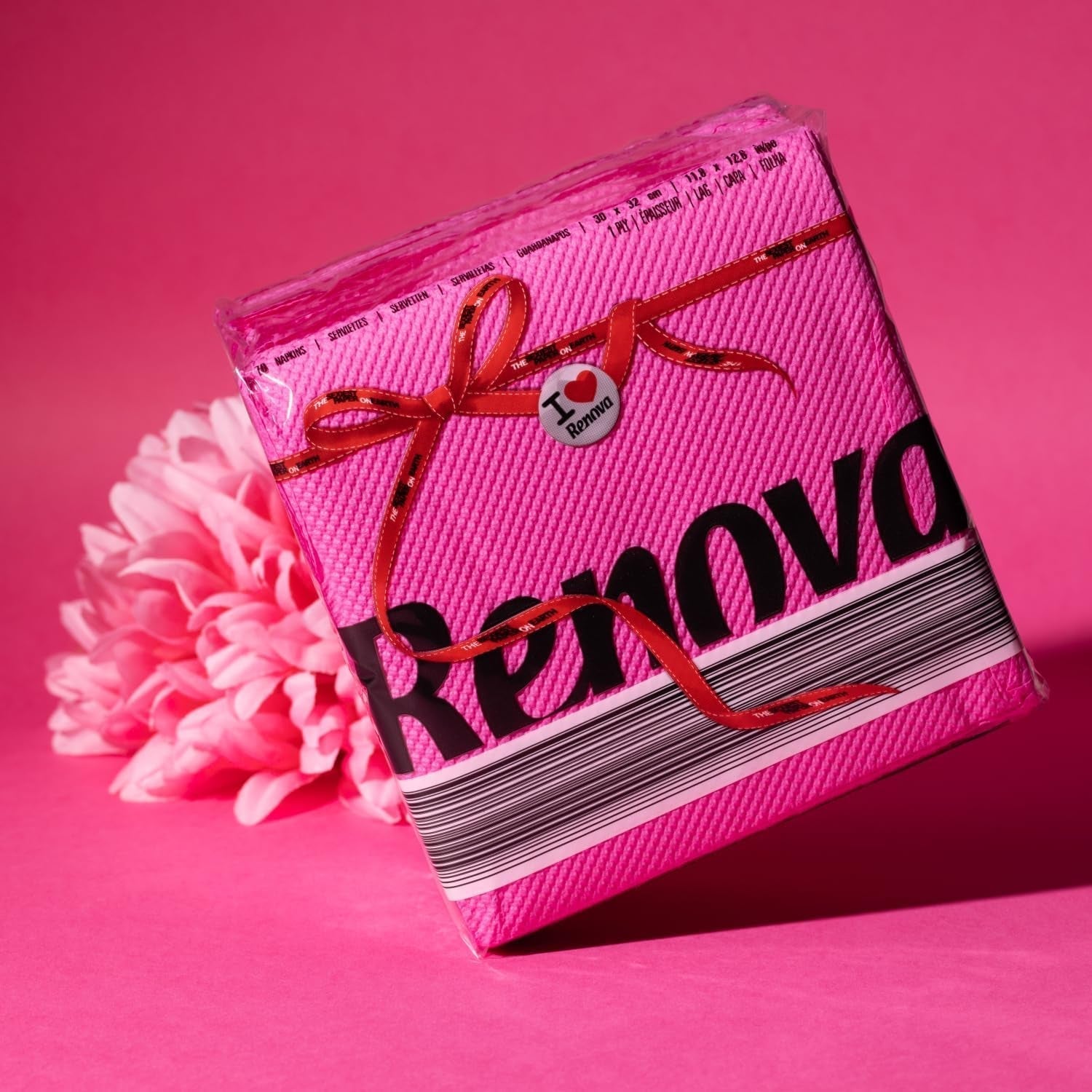 Tovaglioli di carta fucsia Renova Red Label - 70 tovaglioli
