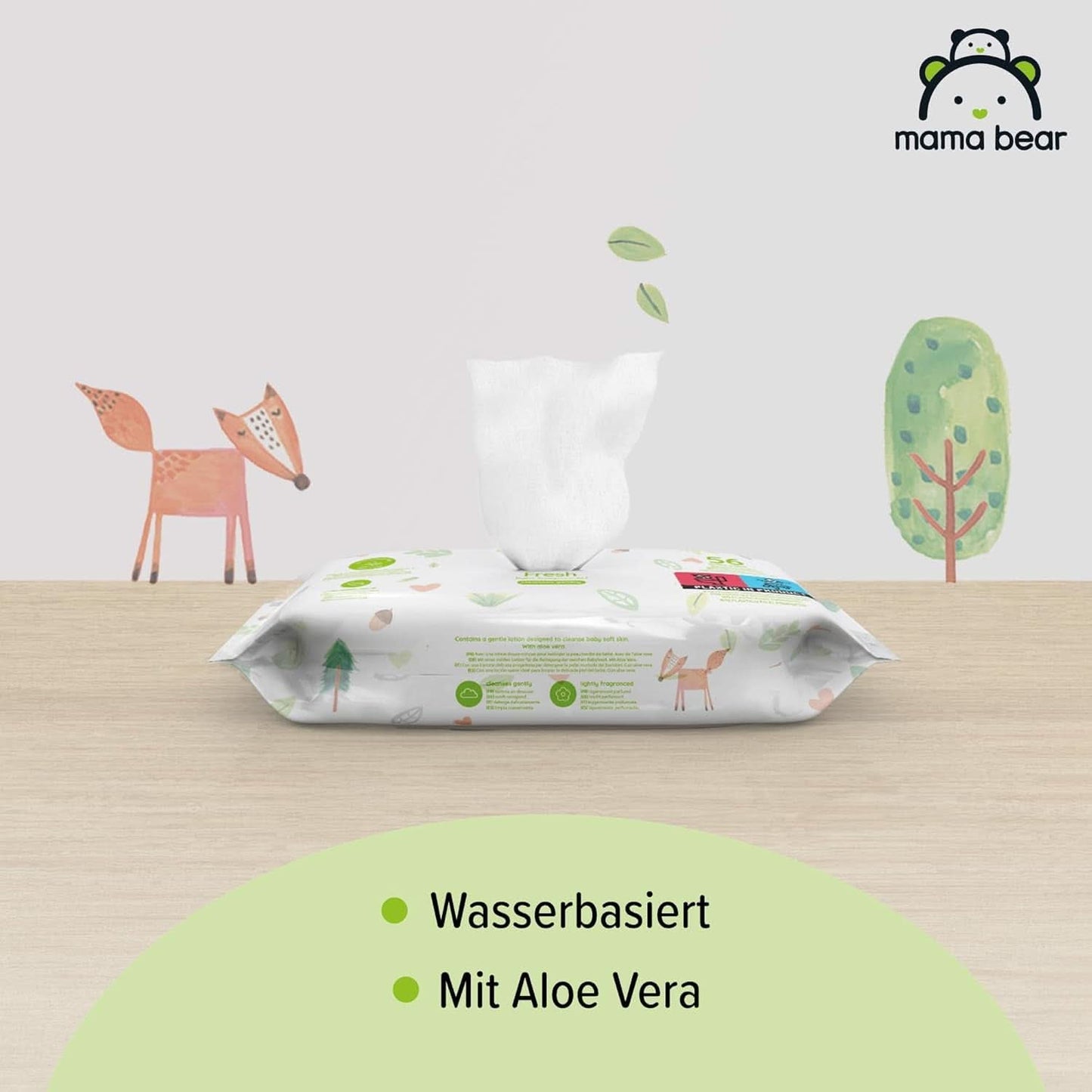 Salviette per neonati fresche con aloe vera Mama Bear Naty Shop