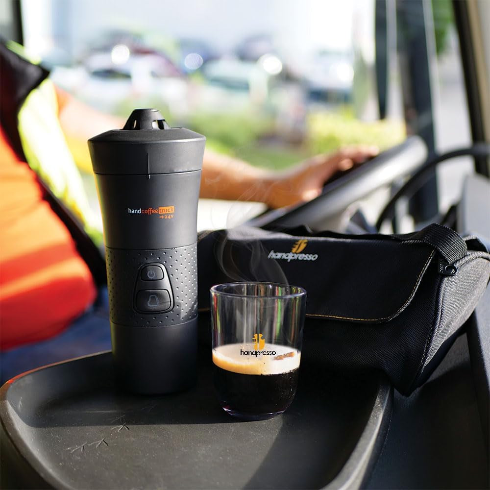 Handpresso - Carrello Handcoffee 21010 | Macchina per caffè espresso con capsule Senseo per camion 24V | Macchina per caffè espresso per camion 24 V, macchina per caffè espresso a capsule da viaggio | Macchina per caffè espresso da camion 24V da viaggio