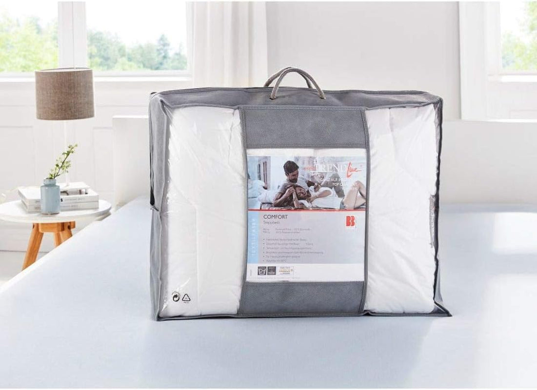 Badenia Piumino Trendline Comfort, caldo piumino invernale con 90% piumino e 10% piume classe I, 135 X 200 Cm, Down Pass Tested e certificato Oeko-Tex, Prodotto secondo lo standard di qualità tedesco. Piumini e trapunte Naty Shop