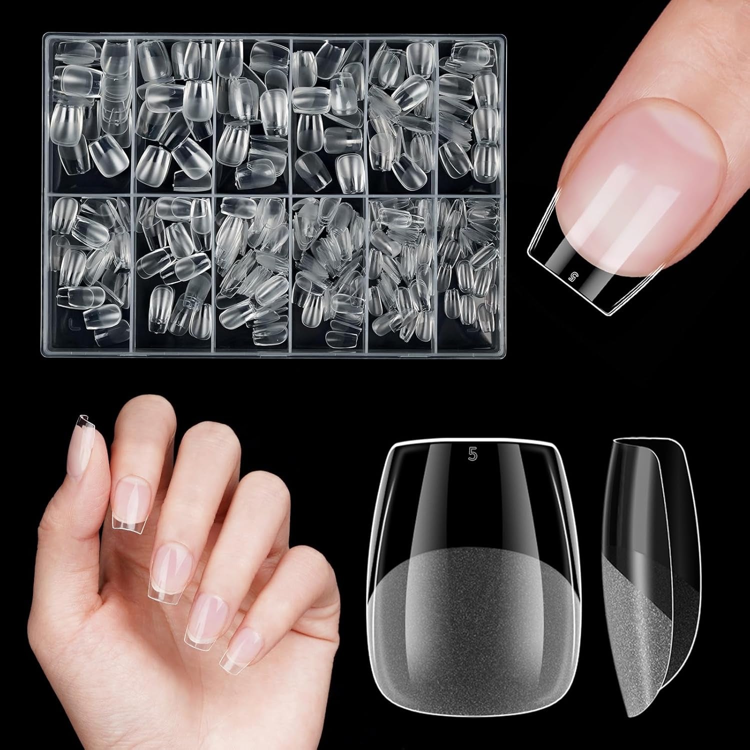 Unghie Artificiali Corte 500 Pezzi Punte Per Unghie In Gel Morbido Con Copertura Completa Per Unghie In Gel 12 Misure Punte Per Unghie Prelucidate Per Unghie In Gel Unghie Artificiali Corte Estensioni Per Unghie A Bara Con Scatola