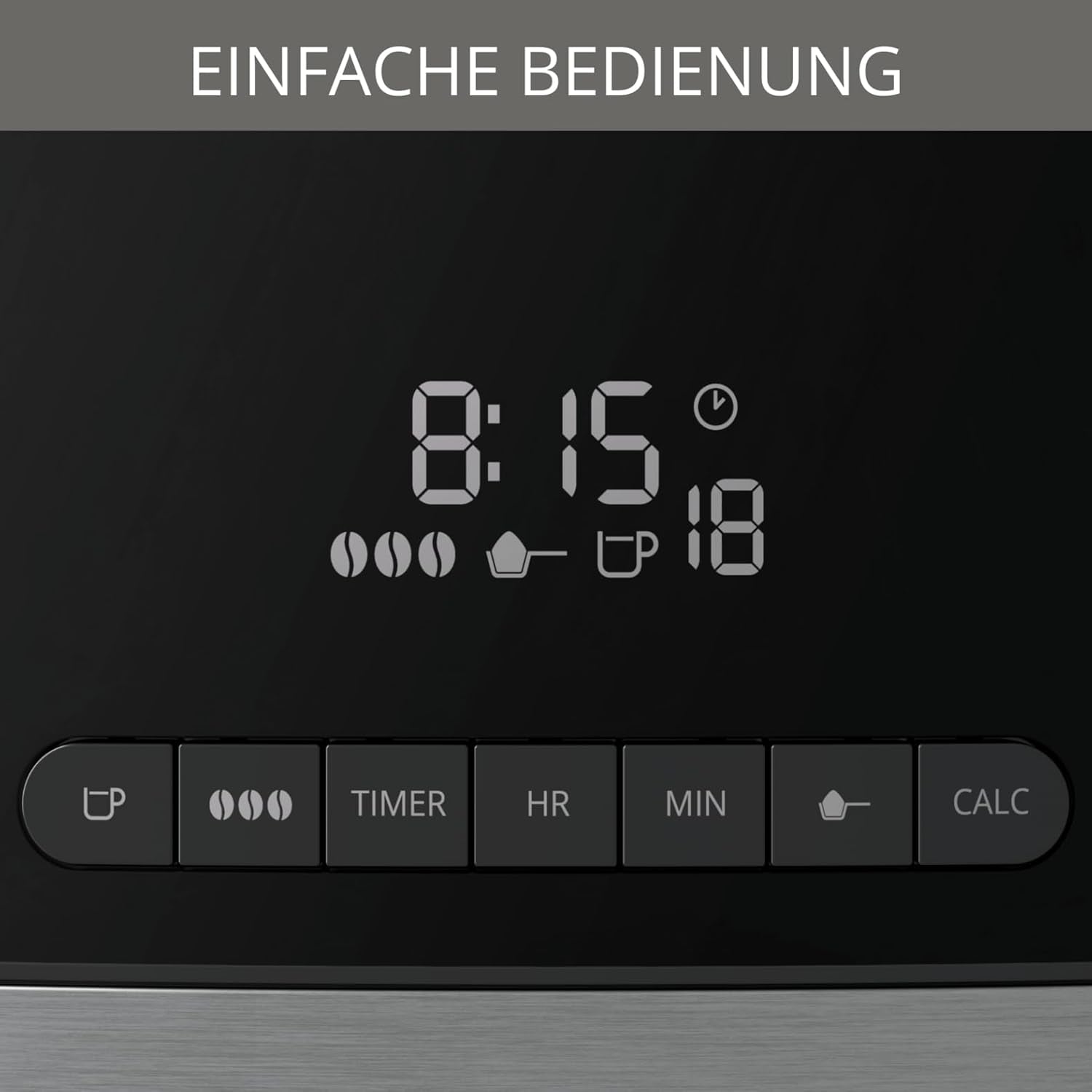 Macchina per caffè espresso Krups KM8328 Macina con macinino | timer 24 ore | Contenitore per cereali 180 g | Capacità 1,25 l per un massimo di 15 tazze di caffè | Funzione di spegnimento automatico | 3 impostazioni di macinatura | Nero
