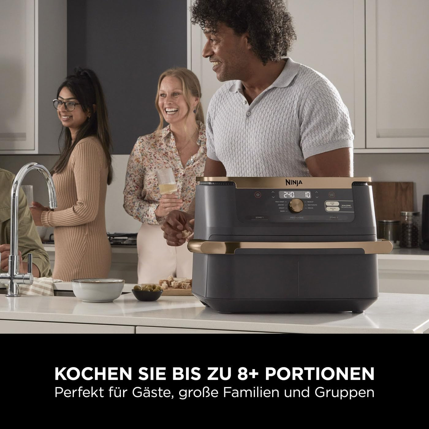 Friggitrice ad aria doppia zona Ninja Foodi Flexdrawer, Elettrodomestici AF500EUCP Naty Shop
