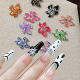50 ciondoli per unghie con fiori 3D, nail art in gel 3D, ciondoli per unghie, gioielli estivi colorati, accessori per unghie fai da te, cristalli di fiori di ibisco in rilievo, nail art sfumata per le donne
