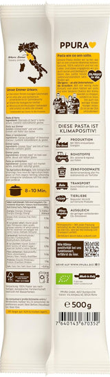 PPURA Spaghetti al Farro Bio 500g, Spaghetti al Farro 100% naturali, made in Italy - Pasta italiana senza additivi, coloranti e conservanti