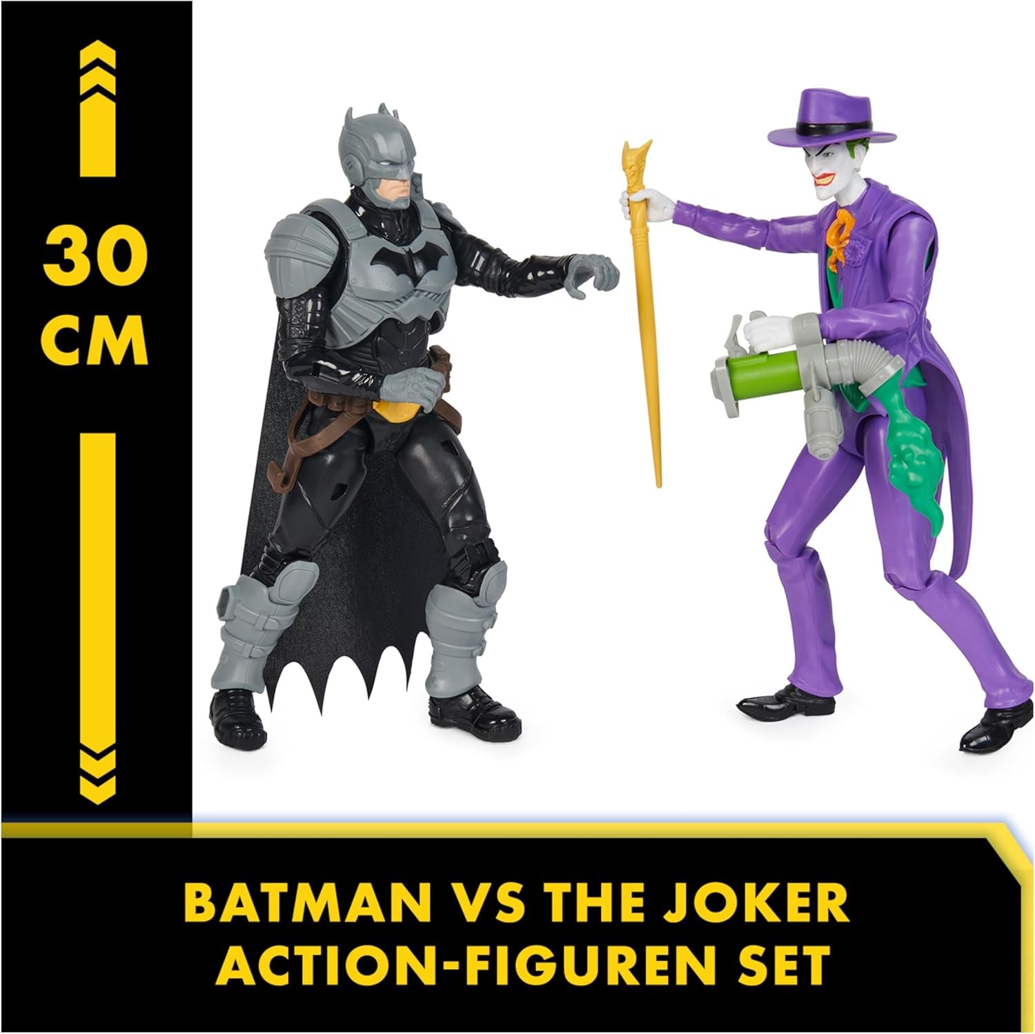 DC Batman Adventures Set Batman Vs. Joker Action Figure, 30 cm - 2 Figure Completamente Mobili con 12 Ingranaggi per Emozionanti Giochi di Ruolo, Giocattolo per 4+ Action Figure per Bambini Naty Shop