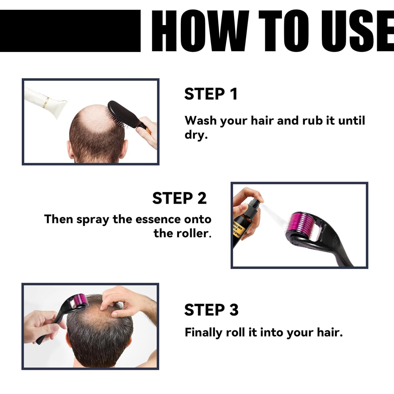 Kit per il trattamento avanzato della crescita dei capelli 30 ml 2 pezzi Spray per la crescita dei capelli Rullo per la crescita dei capelli e set di essenze Siero per la crescita dei capelli Anti caduta dei capelli Siero per la crescita dei capelli avanzato Cura dei capelli Naty Shop