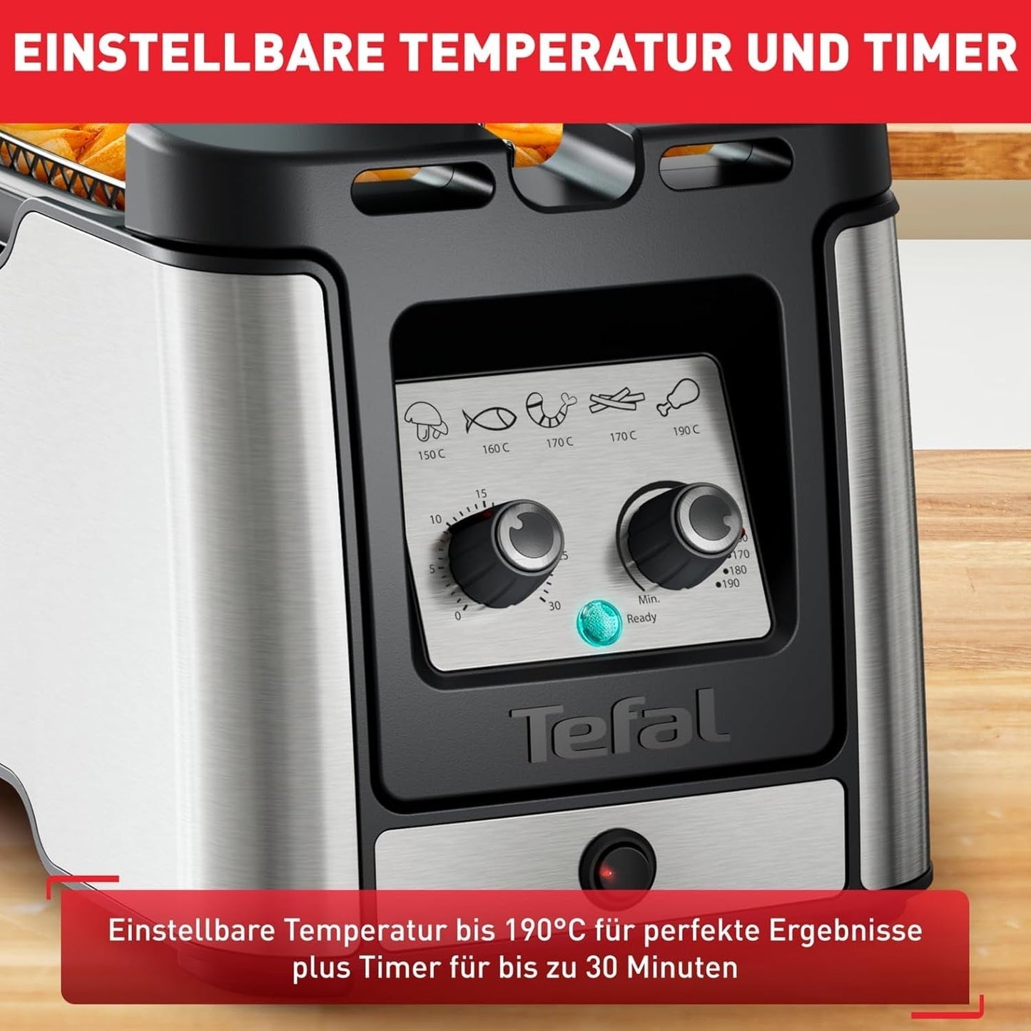Friggitrice Tefal FR600D Clear Duo, frigge con meno fumo e odori, capacità 1,2 kg, termostato, timer, ampia finestra di visualizzazione senza nebbia Elettrodomestici Naty Shop