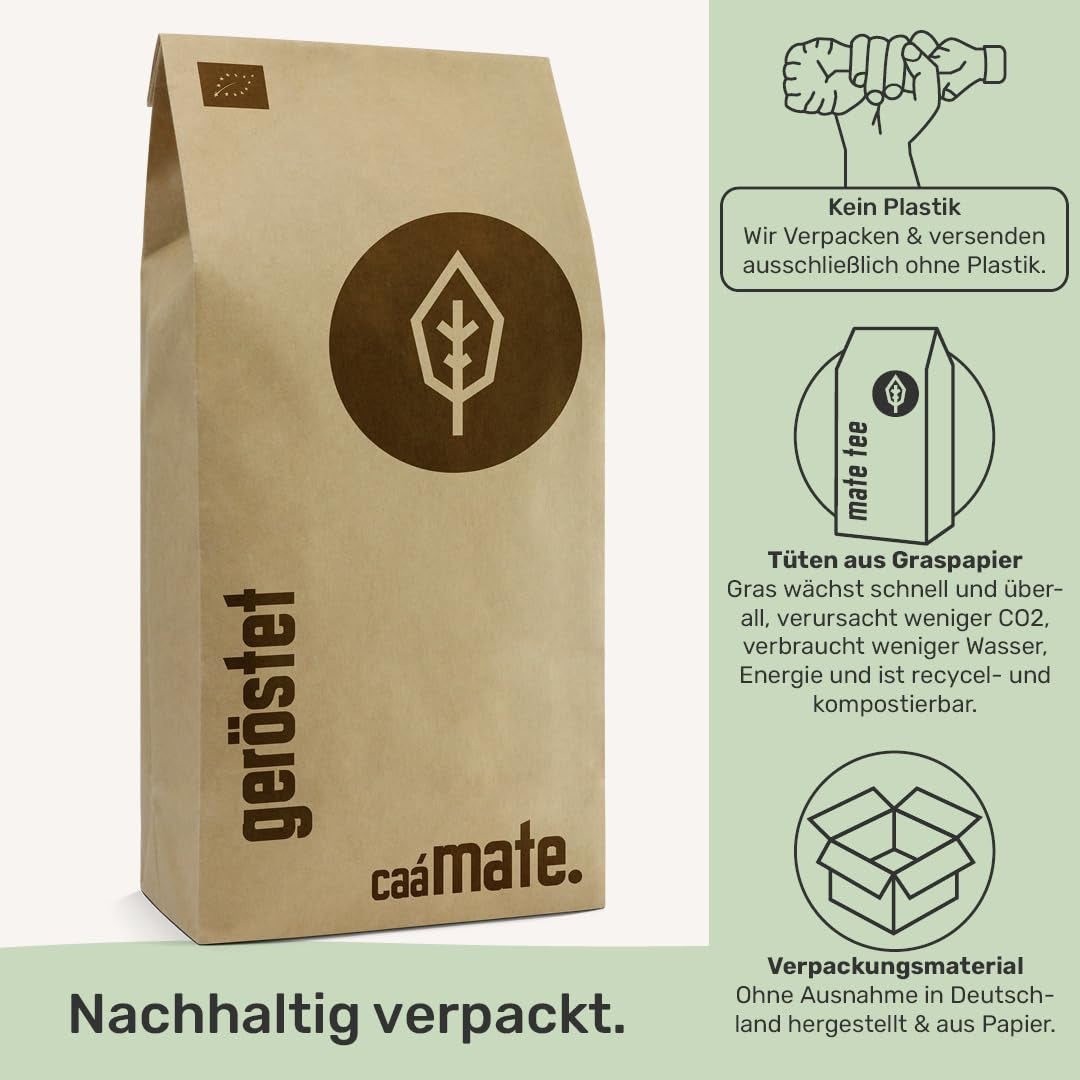 Tè Mate Arrosto BIO 1 KG ● Tè Yerba Mate ● Biologico, del commercio equo e solidale e essiccato all'aria