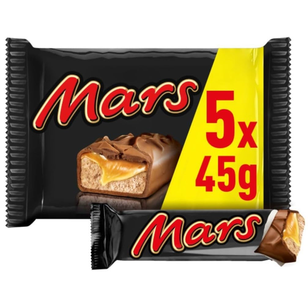 Barrette di cioccolato Mars, caramello, cioccolato, 1 confezione da 5 barrette (1 x 225 g)