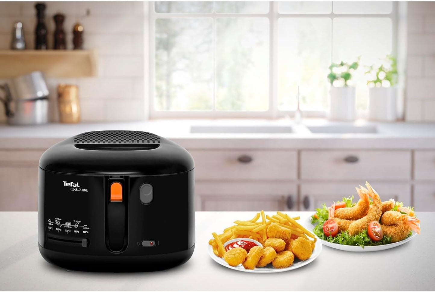 Friggitrice elettrica Tefal Simply One, capacità XL per patatine fritte fino a 1,2 kg, esclusivo sistema di raffreddamento a parete Elettrodomestici Naty Shop