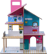 Casa delle bambole in legno per bambini Olivia's Little World 360, bambole da 3,5 pollici e 12 accessori, multicolore TD-13260C