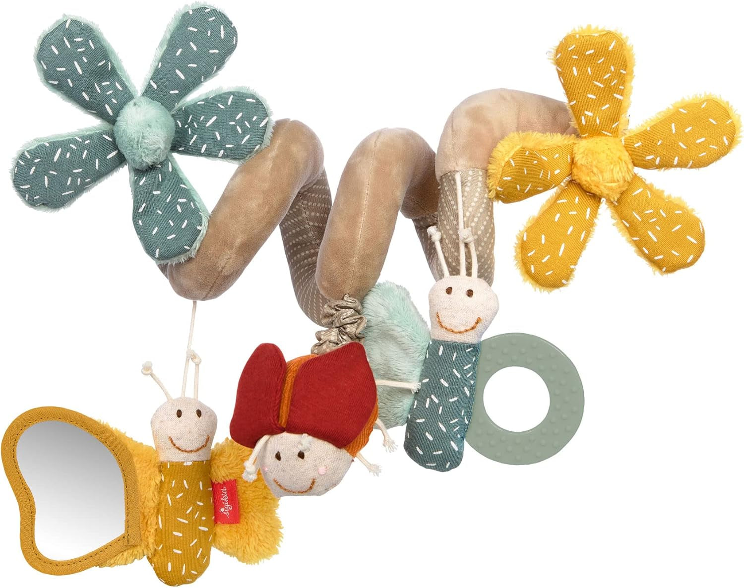 SIGIKID 42249 Farfalla spirale attiva Baby Activity On Tour giocattolo per bambine consigliato dalla nascita multicolore Toys Bebe Naty Shop Single Giallo/piccione/olio/farfalla