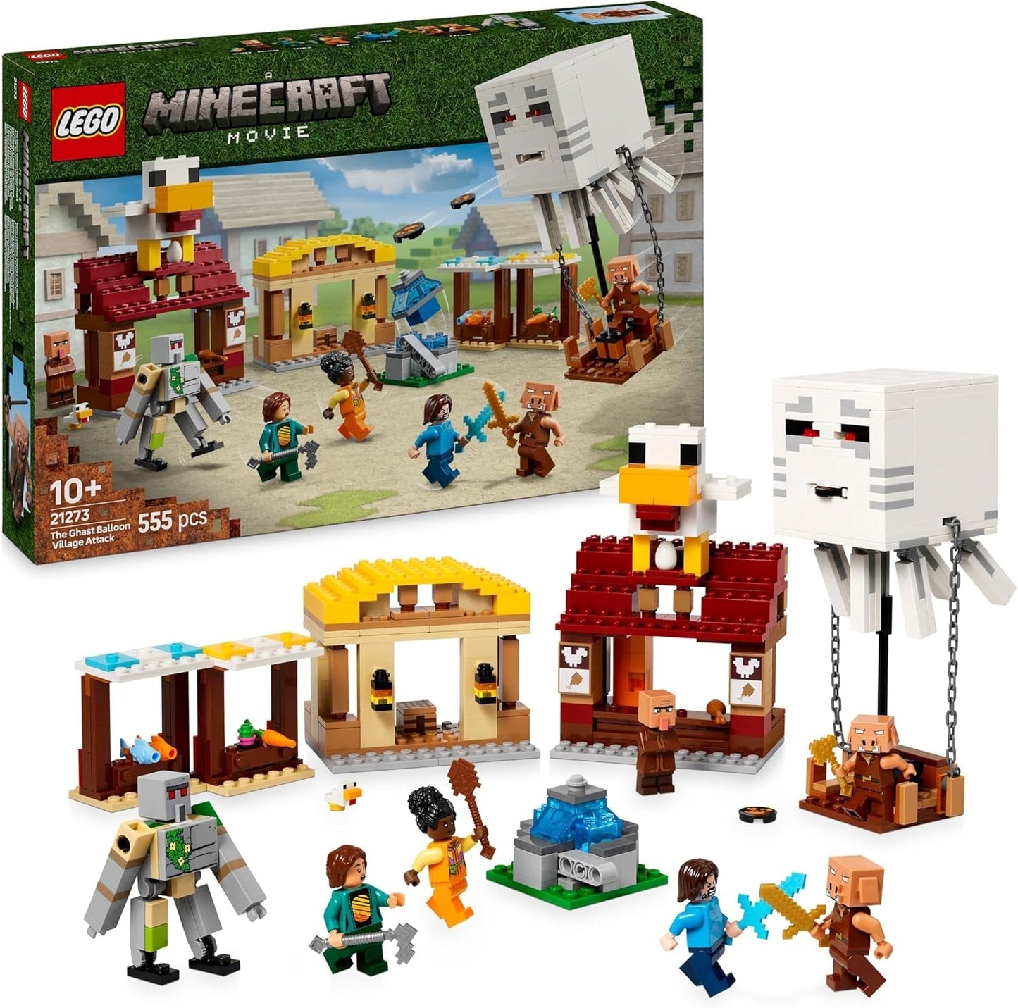 LEGO Minecraft Ghast Balloon Attack - Giocattolo da giocatore per bambini - Set da costruzione per videogioco Casa, Pollo e Golem - Articoli di film per ragazzi 10+ - 21273 Set da costruzione Besuche den LEGO-Store Titolo predefinito