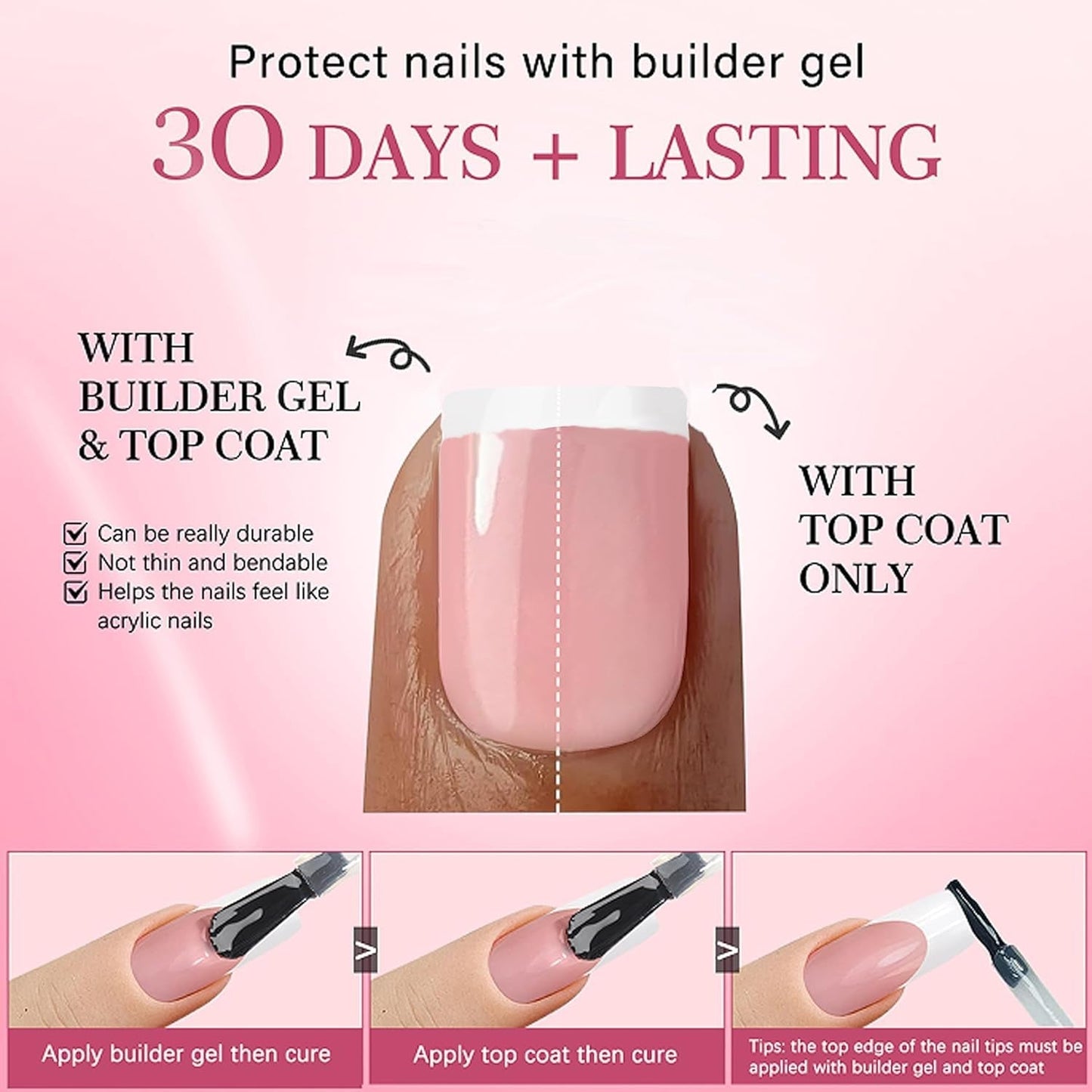 240 set di unghie finte corte francesi, unghie artificiali quadrate, colla sulle unghie, punte per unghie acriliche, unghie finte per donne, nail art fai da te