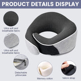 Cuscino per il collo Cuscino da viaggio in memory foam Cuscino per il collo in memory foam dal design ergonomico con maschera per gli occhi 2 tappi per le orecchie e custodia Perfetto per dormire in viaggio Quando si viaggia Naty Shop Cuscini ortopedici cervicali