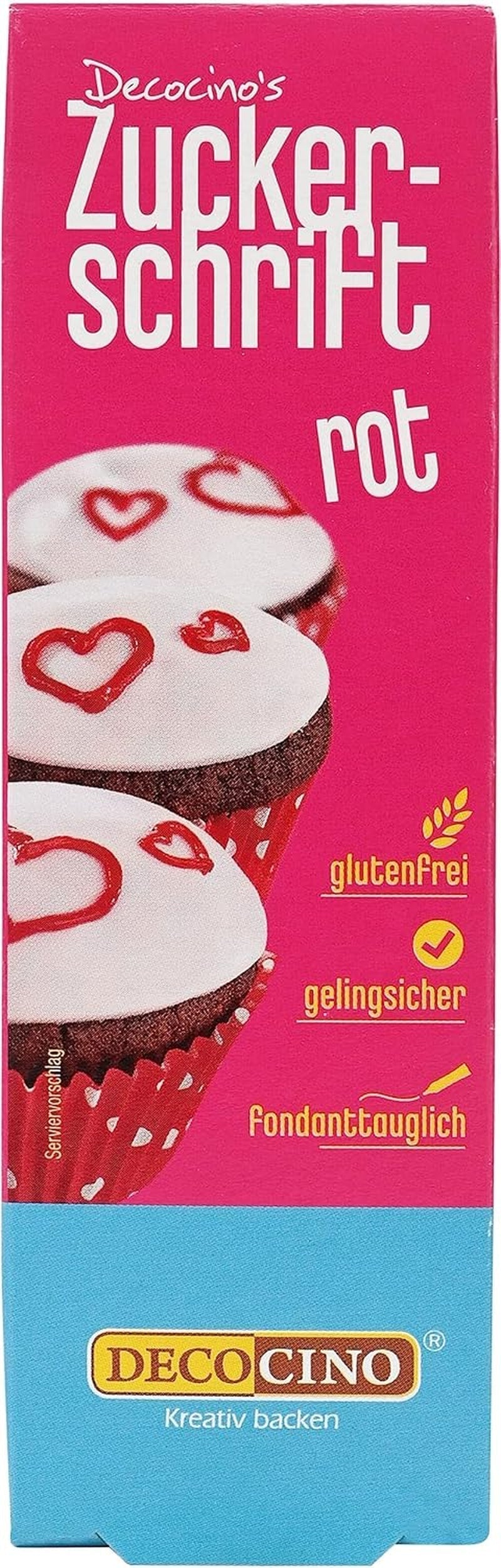 Decocino Scritta Zucchero Rosso - Scritta Colorante Alimentare - Pratico Tubo per Etichettare Fondente e Glassa - Decorazioni da Forno per Torte, Torte e Cupcakes! (Confezione da 2)