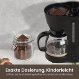Caffettiera con filtro da 1,25 l per 10 tazze di caffè con filtro, caraffa in vetro lavabile in lavastoviglie, thermos, sistema antigoccia, spegnimento automatico, 600 W, protezione contro l'ebollizione senza acqua per casa e ufficio