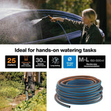 Fiskars Tubo da giardino ML Serie X Tubo dell'acqua per irrigazione manuale 13 mm (1/2"), Lunghezza: 25 m, Collegamento universale, Protezione UV, Protezione antigelo, Resistente alla torsione, Blu, 1076045