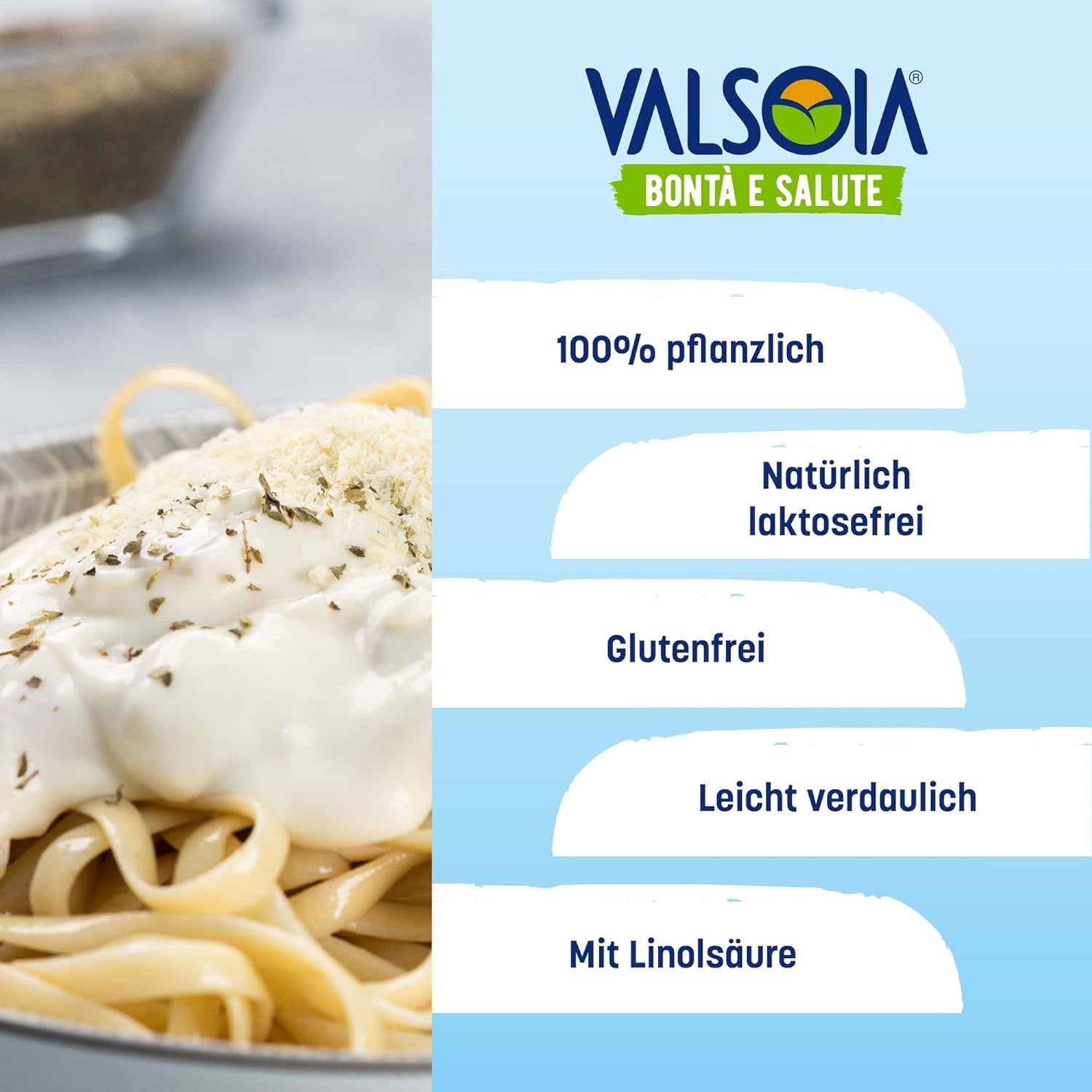Crema Condisoia, panna da cucina ideale per intolleranti al lattosio, vegani e vegetariani, versatile in cucina, 6 x 200 g