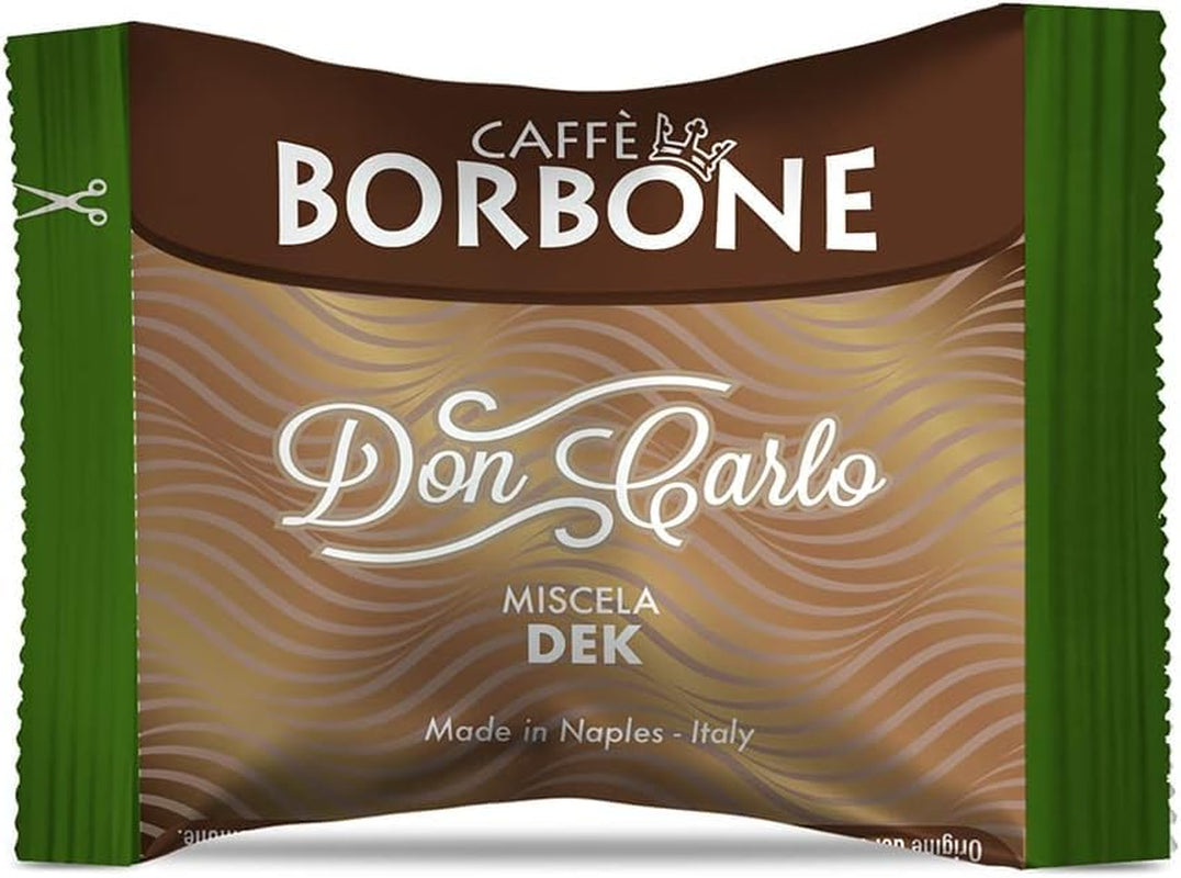 Caffè Borbone Don Carlo Dek Entkofeinierte Kaffeemischung - 50 Kapseln - Compatibile con Lavazza®* A Modo Mio®* Haushalts-Espressomaschinen