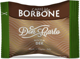 Caffè Borbone Don Carlo Dek Entkofeinierte Kaffeemischung - 50 Kapseln - Compatibile con Lavazza®* A Modo Mio®* Haushalts-Espressomaschinen