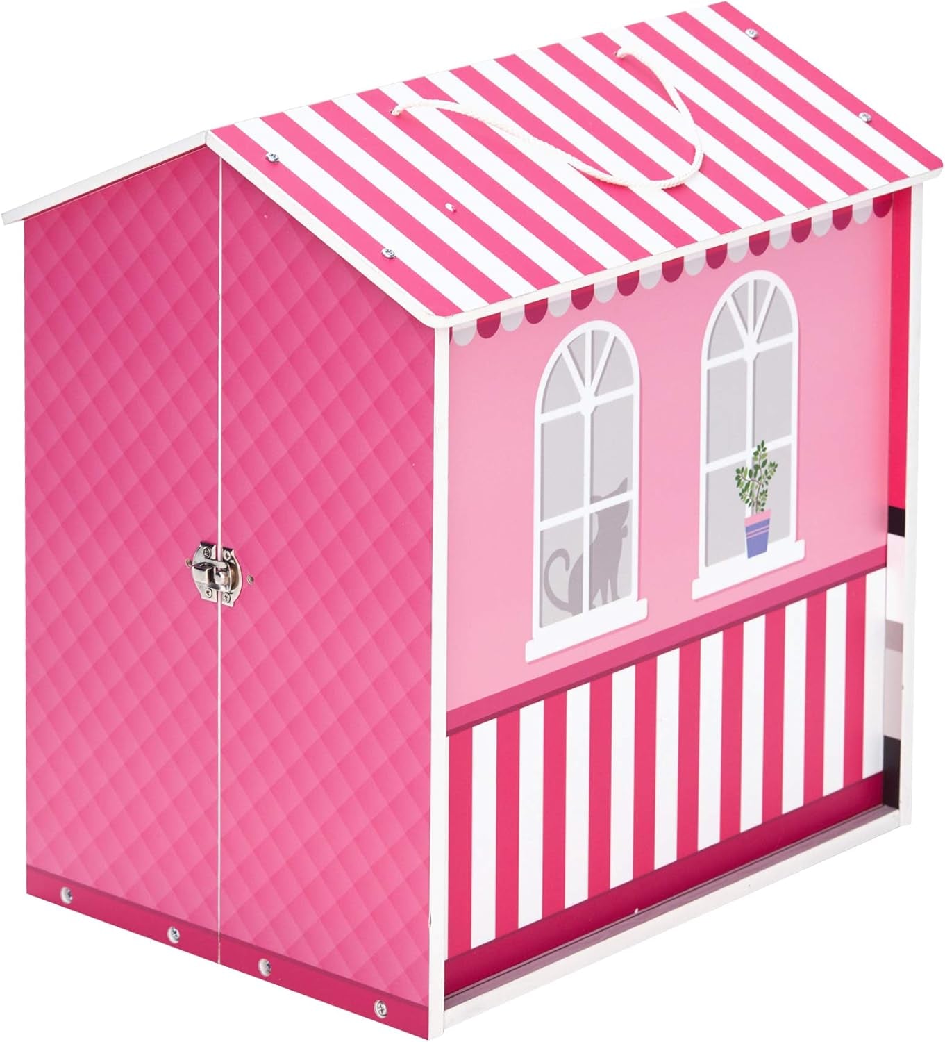 Teamson Kids - Casa delle bambole Dreamland City Café 30 cm - Rosa/Bianco/Nero